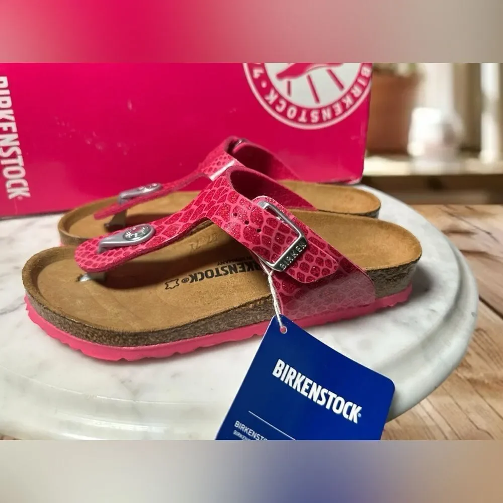 NEW • Birkenstock • Gizeh Magic Snake Pink Slip-on Sandals EU 30